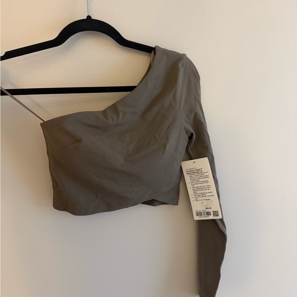 One-Shoulder Brown Crop Top